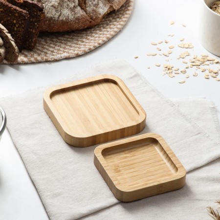 Saucer on the stand of the share, 1 pc, 12 × 12 × 1.6 cm, bamboo-1