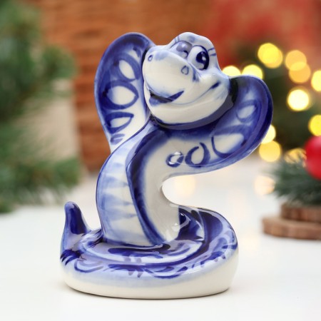 Souvenir "Snake of Klava", Gzhel, 11 cm