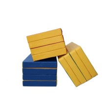Mat 100 x 200 x 10 cm, folding, 3 additions, blue/yellow