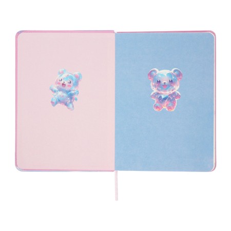 Notebook Gift Book 96l, line, color cut, PVC cover 3D Bear (17.7x12.4cm)-6