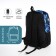 School backpack from textiles on lightning, 3 pockets, blue color