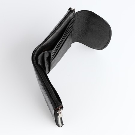 Women's wallet on a magnet, black color-4
