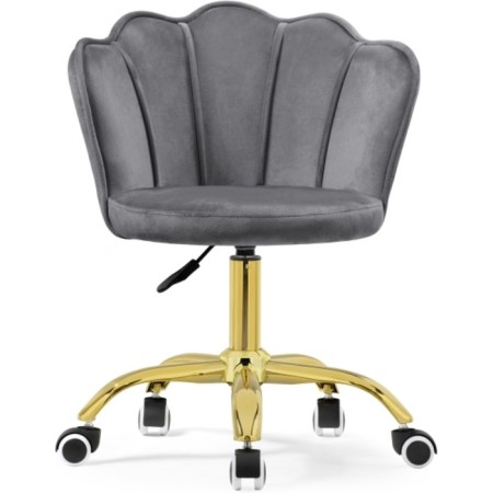 Computer chair BUD GREY, Metal/velor, Gold/Gray 55x47x75 cm-1