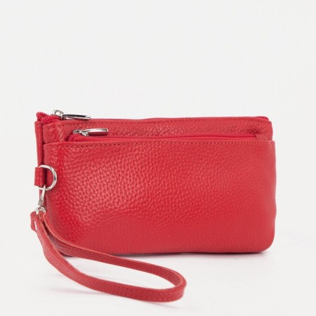 Women's wallet is a female on a zipper, the color is red