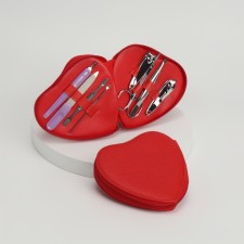 Manicure set, 8 items, in case, red color