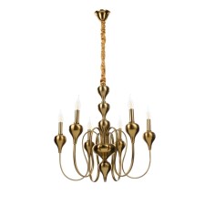 Bergamamo chandelier 6he14 40W bronze 60x60x97 cm