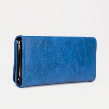 Women's wallet on magnet, blue color-1