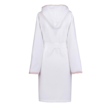Wafel bathrobe with a hood "Celeste", size XL, white color-3