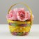 Wicker basket, d18 x 11 x 24 cm, yellow, bamboo