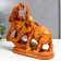 Polystone souvenir "Two cash elephants on a bill and coins" under a tree 18.7x21x7 cm