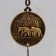 Wind Music Metal "Coin with elephants" 3 bells 1 figure 38 cm mix