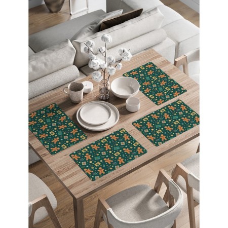 A set of napkins for setting the Christmas mood table, rectangular, rounded edges, size 30x46 cm, 4 pcs