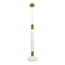Suspension lamp ST LUCE. SL6117.213.02. Tacche. 2x3 watts, LED, 3000K, 480 LM, 18x18x59 cm, brass color