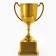 Cup 094, award figure, gold, plastic stand, 19.2 x 11.5 x 8 cm.