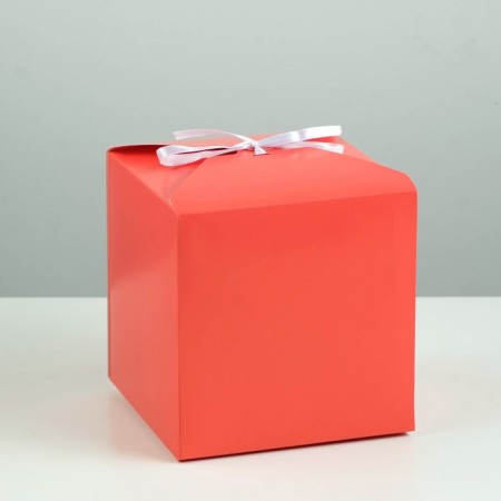 Folding red box, 14 x 14 x 14 cm