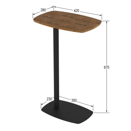 Journal table "Deam", 280 × 420 × 675 mm, American oak color-3