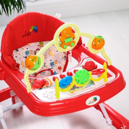 Walks "Fun", 8 Silik. wheels, muses., Light, toys, red-1