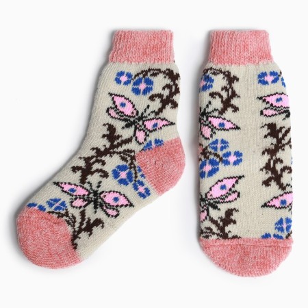 Nosk children's woolen "butterflies" A.3a45, beige color, river 22
