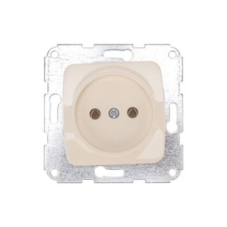 Mechanism 1st socket Kranz ceramics without grounding, hidden installation, 10a, beige KR-78-0244