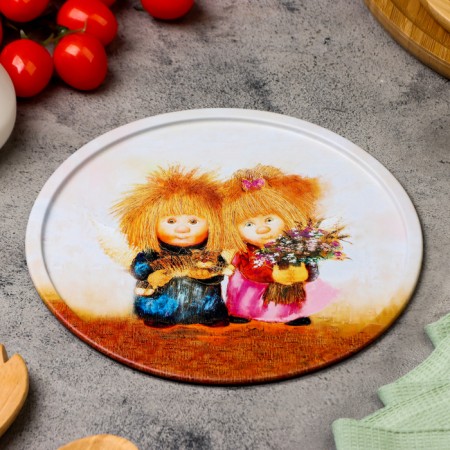 Decorative plate "Happy Family", 20 x 0.4 x 0.32 cm, metal