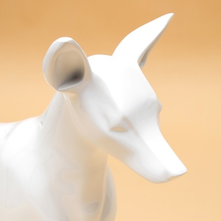 Dog mannequin, stagnant, collapsible, fiberglass, white-4