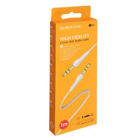 Audio Borofone BL6, Jack 3.5 mm (M) -Jack 3.5 mm (M), TPE braid, 1 m, white-4