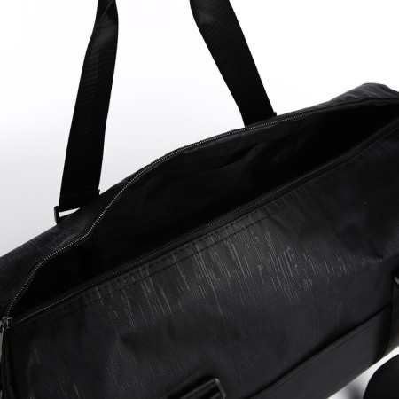 Road bag with lightning, external pocket, suitcase holder, long belt, black color-4