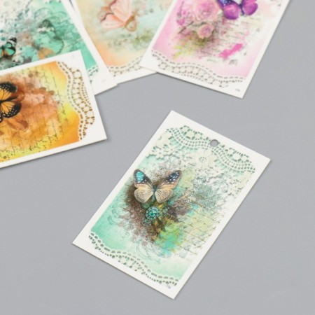 Cardboard "Butterfly vintage" set 10 pcs (5 types) 4x6 cm-2