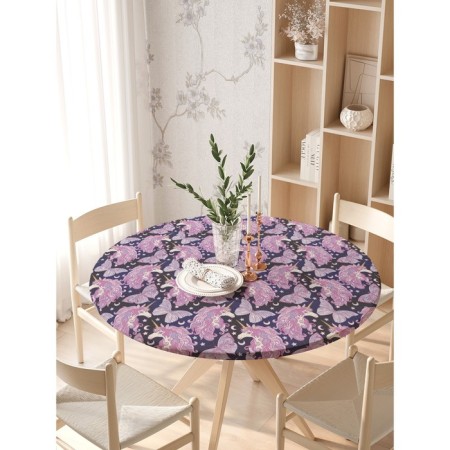 The tablecloth “Night unicorn”, round, oxford, elastic band, size 140x140 cm, diameter 105-120 cm-2