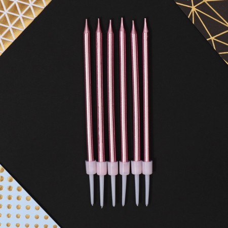 Candles for the cake, white, 24 pcs., 7.5 x 19.3 cm.