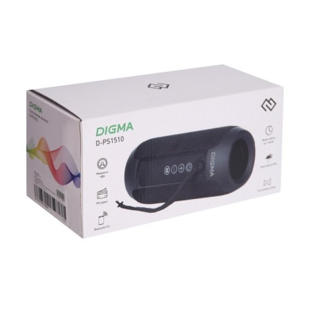 Digma D-PS1510, 10W, BT, Microsd, USB, AUX, FM, 1200mach, black, black-7