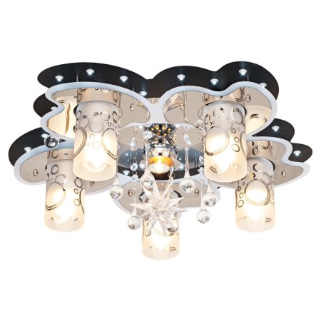 Economic light lamp 5236/5+1bk+CR WT RC WTLED, E14 5x40W, chromium color, black-1