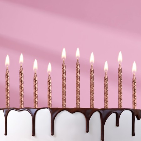 Set of candles for the cake "Spiral", 10 pcs, 6 cm, medium, champagne-5