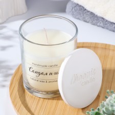 A candle in a glass flavored 