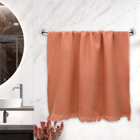 Terry towel "Sauna", 320 g, size 100x150 cm, terracotta color-3