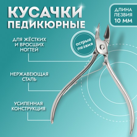 Pigitan nippers, straight blade, 9.5 cm, blade length - 10 mm, silver color