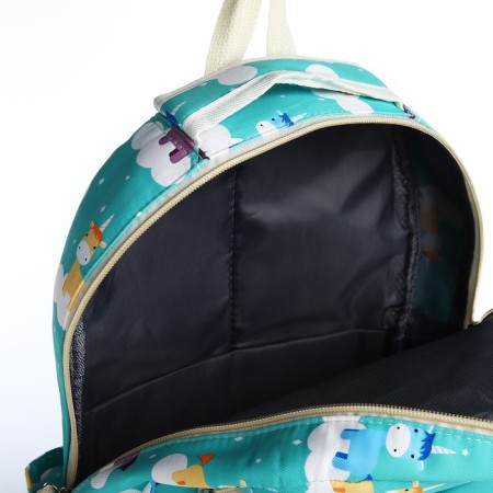 Set of a youth backpack from textiles, a choper bag, turquoise color-4