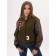 Leather bomber female color khaki, size 48