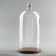 Glass dome-redflower with a ball on the stand "Rodrik", 34x15 cm, glass, brown
