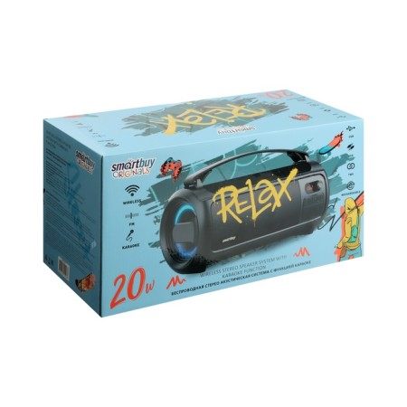 Portable column Smartbuy RELAX, 20 W, 1800MACH, BT, Microsd, USB, AUX, FM, RGB, Black-10