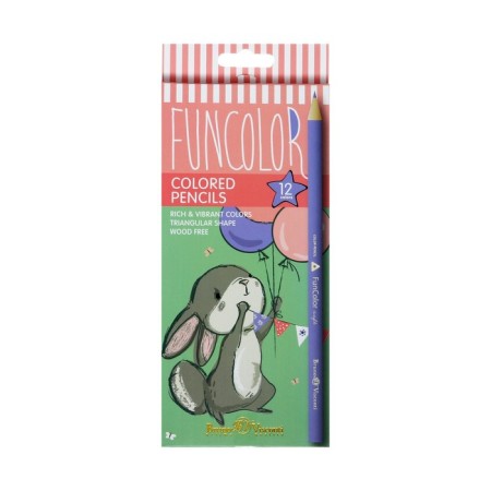 Pencils 12 colors Funcolor, plastic, three -sided, mix-11