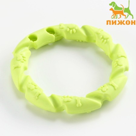 Chewing toy for dogs "twisted ring", 11.5 cm, green