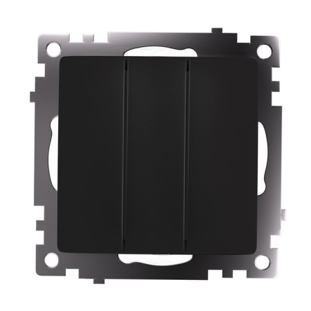 3-clavy switch (mechanism), 250V, 10A, Stekker Series Catherine, Black, GLS10-7108-05