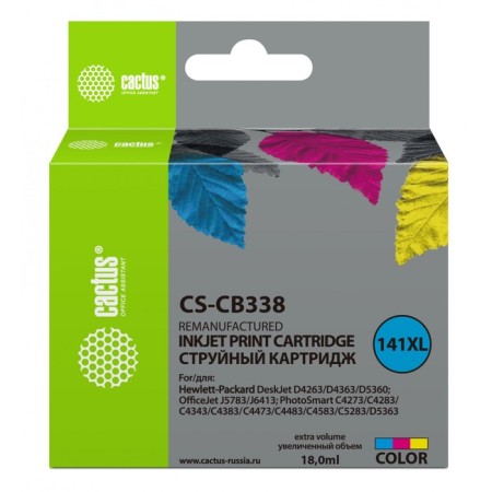 CACTUS CSTUS CS-CB338 No. 141XL, for HP DJ D4263/D4363/D5360/DJ J5783, 18 ml, multi-colored