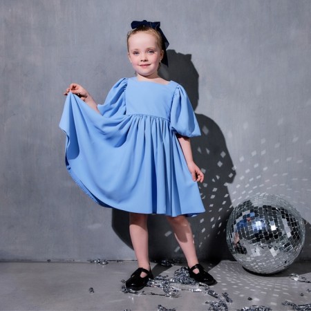 Платье для девочки, MINAKU :Party Dress, цвет голубой, рост 128 см-12