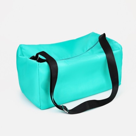 Sports bag on a zipper, adjustable belt, turquoise color-2