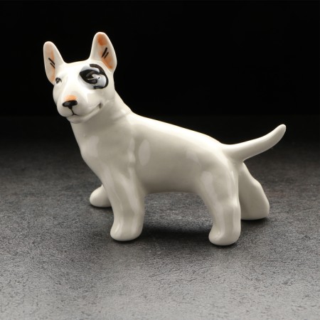 Porcelain figurine "Bulsterier in the rack", 10x12x7 cm-3