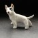 Porcelain figurine "Bulsterier in the rack", 10x12x7 cm