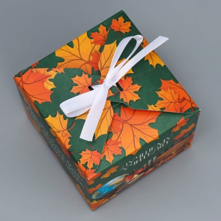 Gift folding box, packaging, “best teacher”, 12 x 12 x 12 cm-2