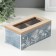 Casket wood 2 divisions "Field Plants" blue 8.8x16.2x7 cm